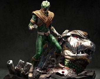 Green Ranger Statue STL File, 3D Digital Printing STL File for 3D Printers, Movie Characters, Games, Figures, Diorama 3D Model