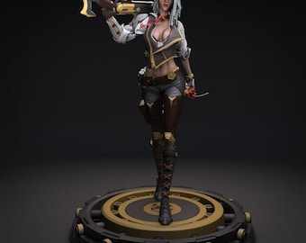 Ashe Nsfw Statue STL File, 3D Digital Printing STL File for 3D Printers, Movie Characters, Games, Figures, Diorama 3D Model