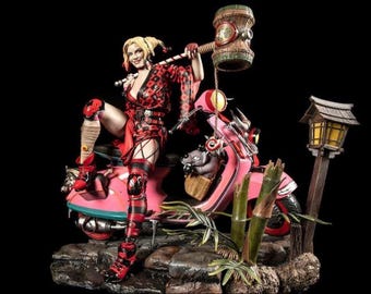 Harley Ninja Statue STL File, 3D Digital Printing STL File for 3D Printers, Movie Characters, Games, Figures, Diorama 3D Model