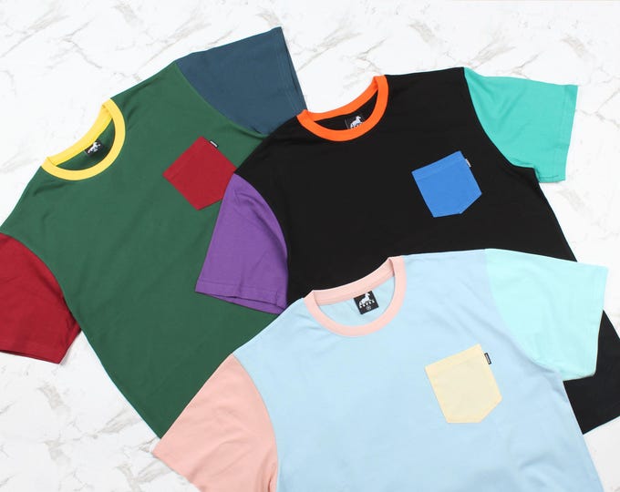 Color Block T Shirts |  80s 90s Vintage Inspired Tees | Colorblock