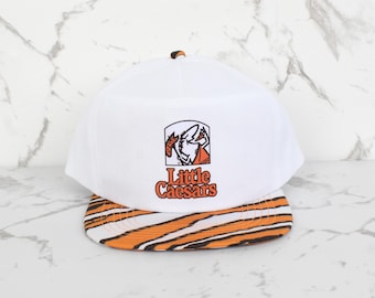 Vintage Little Caesars Snapback Hat | Pizza Baseball Cap | 90s Tiger Print Gift
