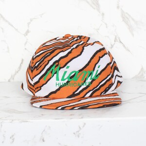 Miami Hurricanes Snapback | Baseballpet met tijgerprint uit de jaren 90 | Neonfeest vintage kostuumoutfit