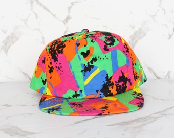 Fresh Prince-snapbackhoed | Baseballpet met jaren 90-patroon | Vintage feestoutfit neonfeest