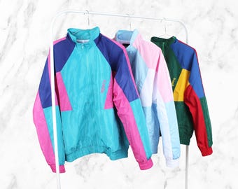 ☆人気☆【WOOALONG 】☆Color block windbreake.r☆ジャケット Color Block Windbreaker / Vintage Light Rain Jacket / Pastel