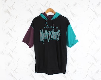 Vintage 90s Starter Anaheim Mighty Ducks Hoodie T-Shirt (Fits like L)