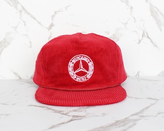Vintage Mercedes Benz Snapback Hat | Racing Baseball Cap | Motorsport Corduroy 90s