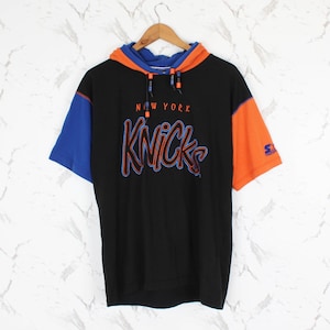 Maglietta vintage STARTER New York ny Knicks / Taglia media oversize / Maglietta a maniche corte con doppio cappuccio NBA anni &#39;90 / Ewing