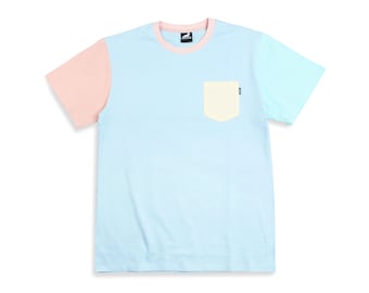 Pastel Color Block T Shirt |  80s 90s Vintage Inspired Tees | Colorblock Patchwork