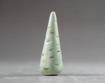 Kleiner Baum Dekoration - Miniatur Weihnachten Terrarium Keramik Porzellan Urlaub Schnee Figur Skulptur Hand Sculpted