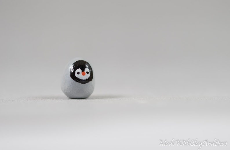 Hand Painted Miniature Penguin with baby figurine Tiny