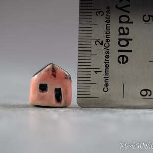 Little Pink House Terrarium Figurine Miniature Ceramic Porcelain Soft Pink Sculpture Hand Sculpted image 5