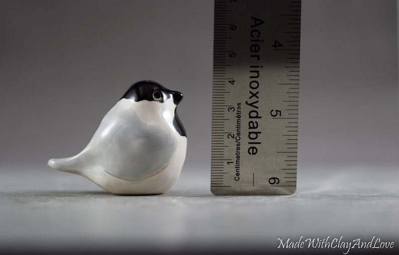 Little Bird In Nest Chickadee Pottery Bird Miniature Ceramic Porcelain Clay Animal Sculpture Decorative Home Decor Ornament Figurine image 6