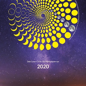 Año Lunar 2020, Póster con las fases lunares de 2020, Regalo especial, Póster para el hogar, Regalo de cumpleaños, Imagen para el hogar, Impresiones de diseñador