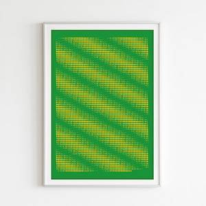 Limitierter Siebdruck, Mondphasen, Kunstdruck, 60x70 cm, Grün gelb Druck