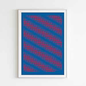 Limitierter Siebdruck, Mondphasen, Kunstdruck, 60x70 cm, Blau roter Druck