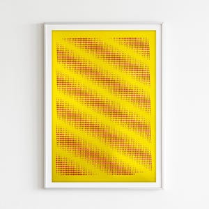 Limitierter Siebdruck, Mondphasen, Kunstdruck, 60x70 cm, Gelb grün Druck