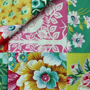 Minky Baby Lovey Blanket: Bright Floral Patchwork, USA Made