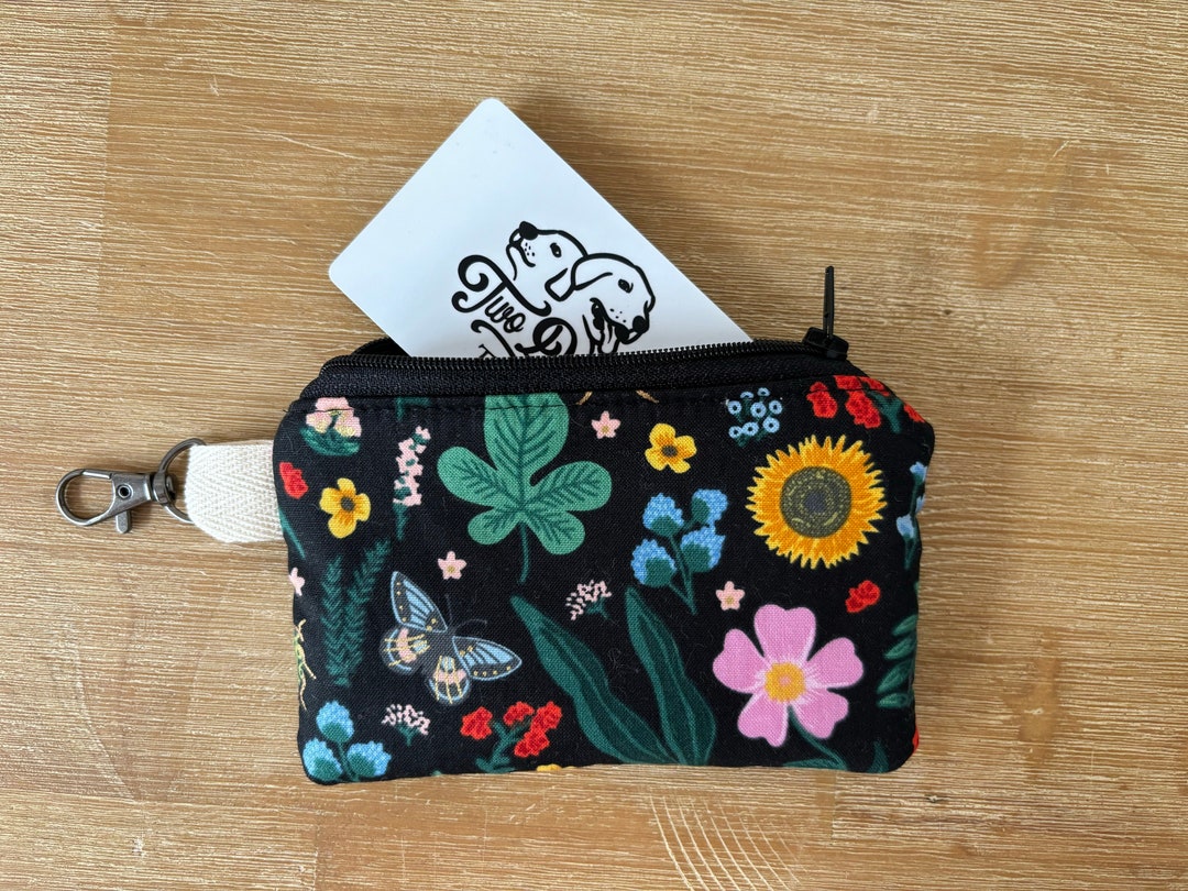 Floral Keychain Wallet: Ruby Star Society Fabric, Slim Zippered Pouch ...