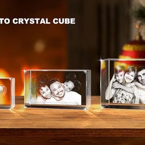 Custom 3d pet photo crystal tower,3d crystal photo,laser engraved glass keepsake with led light,led photo lamp,couple gift,anniversary gift image 7