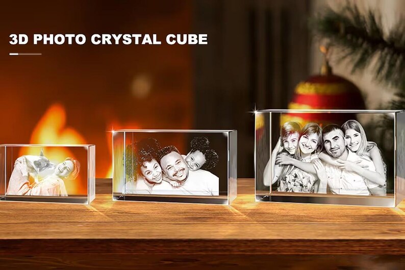 Custom 3d pet photo crystal tower,3d crystal photo,laser engraved glass keepsake with led light,led photo lamp,couple gift,anniversary gift image 7