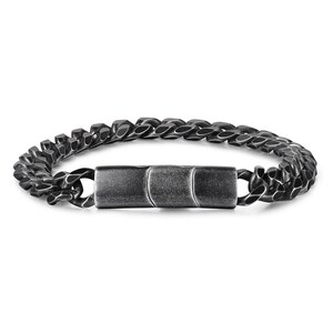 Personalized mens cuban link bracelet, black stainless steel curb link chain bracelet, hip hop chain, name bracelet, father dad bracelet image 5