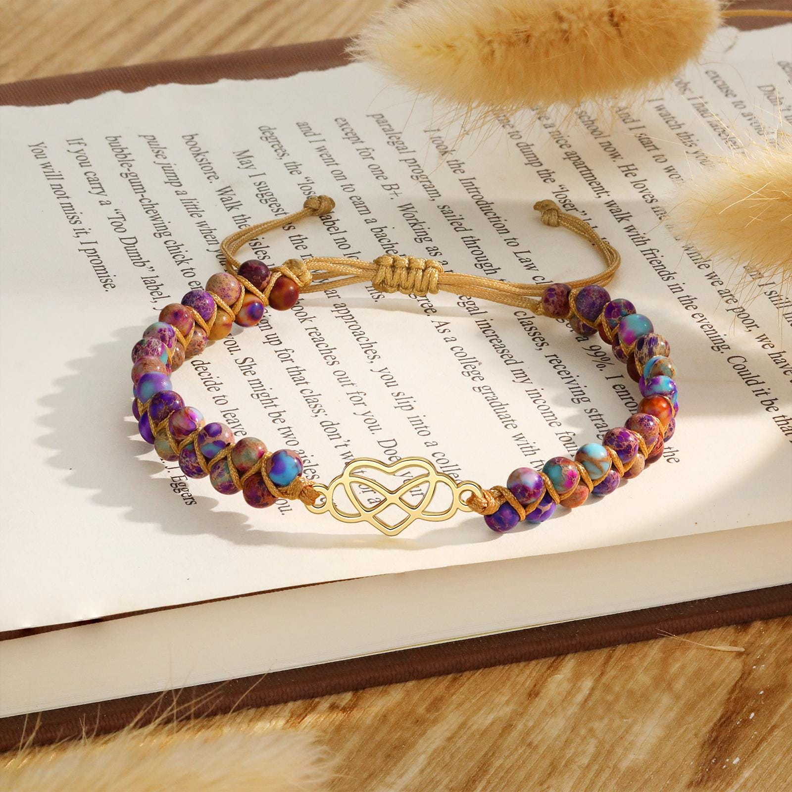 Leather Bracelets Grandmother-Granddaughter Braided Leather With