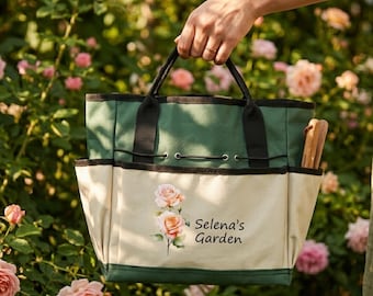 Custom Tote Bag,Mom Garden Bag,Garden Tools,Birth Flower Gifts,Garden Lover Gift,Gift For Grandma,For Mom,Gift For Gardener