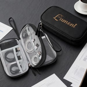 Borsa da viaggio personalizzata per cavi, organizer per caricabatterie con nome personalizzato, fascette e organizer per cavi, borsa da viaggio per dispositivi elettronici, custodia per accessori tecnologici, regalo per papà