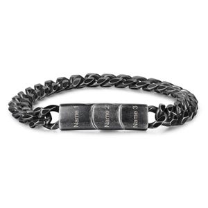 Personalized mens cuban link bracelet, black stainless steel curb link chain bracelet, hip hop chain, name bracelet, father dad bracelet image 6