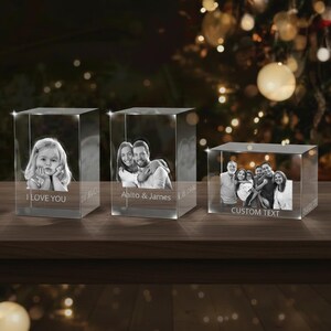 Custom 3d pet photo crystal tower,3d crystal photo,laser engraved glass keepsake with led light,led photo lamp,couple gift,anniversary gift image 2
