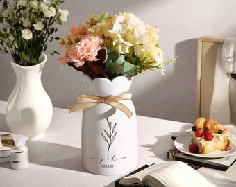 Custom Wedding Vase,Engagement Flower Vase,Memorial Wedding Vase,Newlyweds Gift,Newly Engaged Gift,Wedding Gifts,Bridal Shower Gift