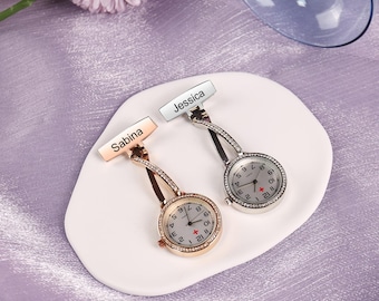 Reloj de bolsillo con grabado personalizado para enfermeras o cuidadores, 4 estilos: reloj de bolsillo con grabado personalizado, regalo exclusivo