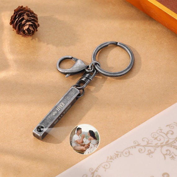 Custom photo projection keychain,photo projection keychain charm,hidden photo keychain,memorial photo charm, family photo gift for him