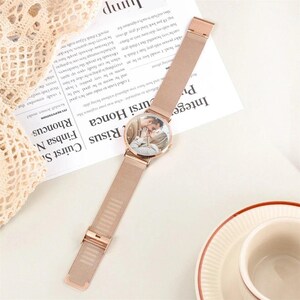 Custom photo watch for women,family photo watch,engraved text watches for her,picture watch,anniversary gifts for wife, girlfriend,mom image 4