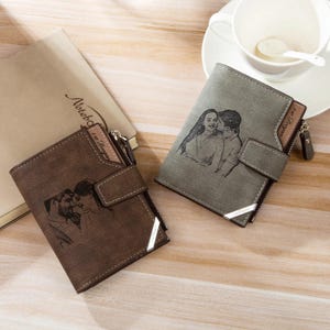 Carteira com foto personalizada - carteira masculina personalizada para pai, avô, marido - presente de dia dos pais para namorado