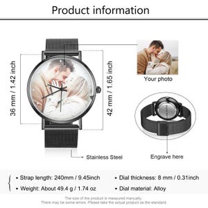 Custom photo watch for women,family photo watch,engraved text watches for her,picture watch,anniversary gifts for wife, girlfriend,mom image 16