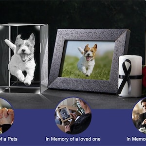 Custom 3d pet photo crystal tower,3d crystal photo,laser engraved glass keepsake with led light,led photo lamp,couple gift,anniversary gift image 8