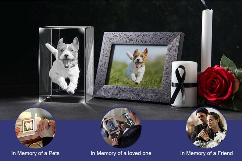 Custom 3d pet photo crystal tower,3d crystal photo,laser engraved glass keepsake with led light,led photo lamp,couple gift,anniversary gift image 8