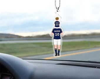 Llavero de camiseta de fútbol personalizado para papá, percha de acrílico para automóvil, colgante para automóvil, regalos para papá fanático del fútbol, regalos de cumpleaños