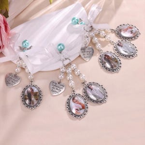 Personalisierter Foto Blumenstrauß Charme, Brautstrauß Speicher Charme, Blumenstrauß Charme, Brautpartygeschenk, Hochzeitsaccessoire