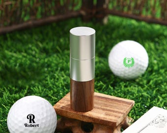 Personalisierter Golfball Stempel für Männer, Monogrammed Name Ball Marker mit Farbtinte, individuelle Golf Geschenke für Ihn, Papa, Vater, Golfer Sport Geschenk