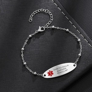 Medical Alert Bracelets For Women,Medical Alert ID Bracelet,Emergency Jewelry,Health bracelet,Bracelet,Epilepsy bracelet,Gifts for Patients