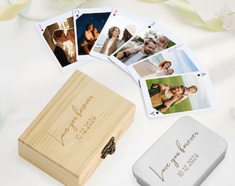Personalized  Photo Playing Cards,Custom Deck with Gift Box,Wedding Gift,Boyfriend Gift,Anniversary Gift for Couple