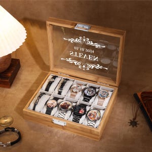 Custom watch case,watch box,groomsmen watch box,storage for watches,watch holder,wedding gifts,anniversary gift,gift for dad,husband,him