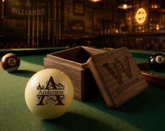 Personalisierter Spielball - Personalisierter Billardball für Papa - Geschenk zum Vatertag - 57 mm amerikanischer Poolball - Geschenk für Ihn