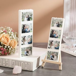 Bloque de rompecabezas de fotos personalizado con soporte, bloque de construcción de 4 fotos, regalo de rompecabezas, regalos de bloques de imágenes para la familia, regalo del día del padre