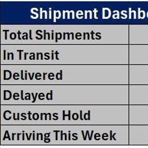 Shipment Tracker Excel Template | Logistics Dashboard | Import Export Tracking Spreadsheet | Supply Chain Management Tool