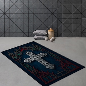 Orthodox Christian Prayer Rug: Personalized Cross Design