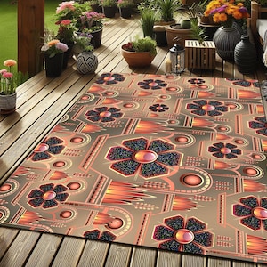 Garden Decoration,Patio Rug,Poolside Rugs,Outdoor Rug,Outside Rug,Outdoor Decor,Patterned Rug,Best Gift For Home,Washable Rug,Non-Slip Rug