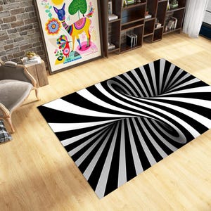 3D Vortex Rug: Psychedelic Optical Illusion Carpet